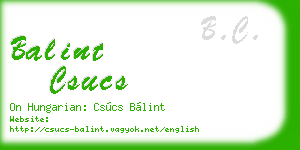 balint csucs business card