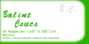 balint csucs business card